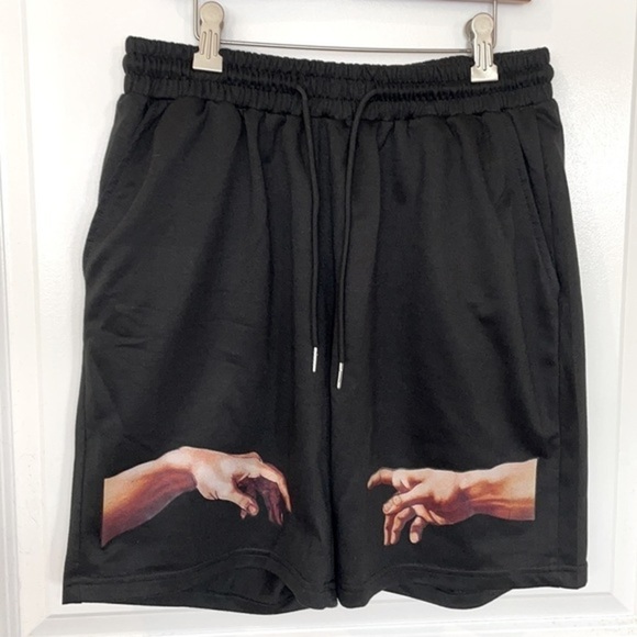 SHEIN | Women’s SHEIN Hands Graphic Drawstring Black Shorts Size Small. - Picture 4 of 6